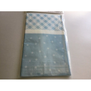 Toalha de mesa Papel azul xadrez estrelinhas brancas