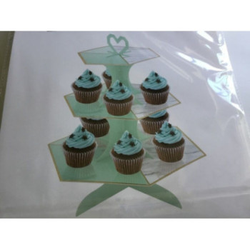 Suporte para cupcakes 29x34,5cm menta e mármore