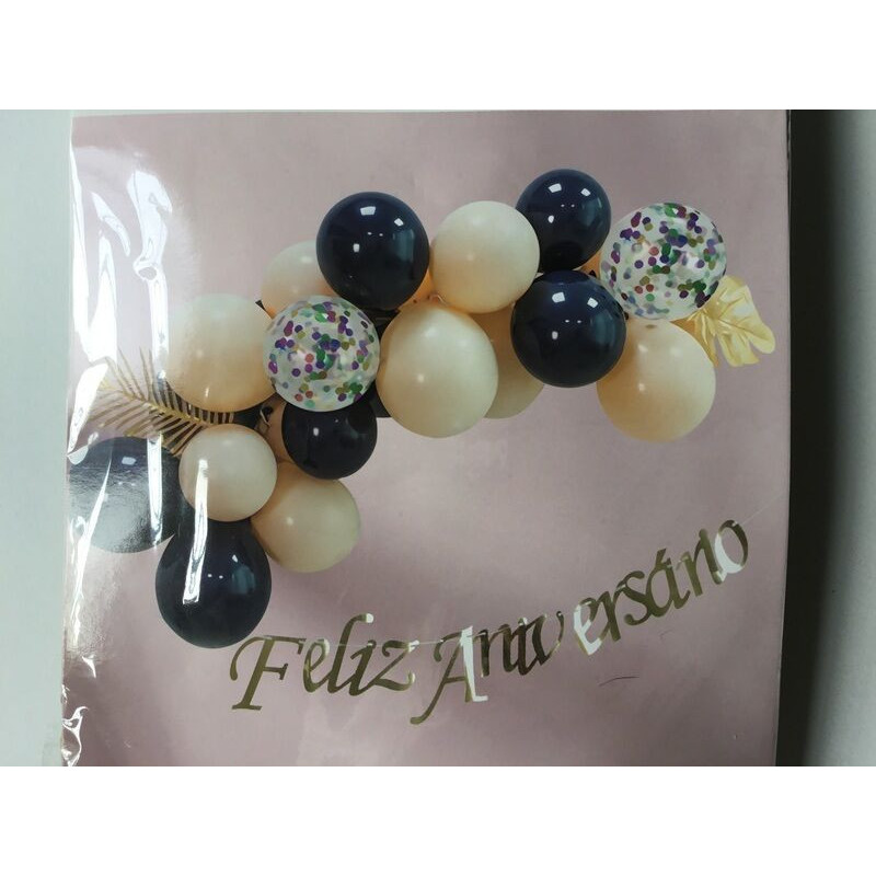 Kit grinalda de balões  Azul e pele 26 pcas