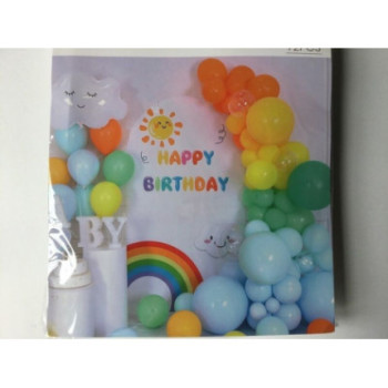 Kit arco de balões arco iris 72 pcas