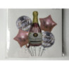 Kit calões garrafa de champanhe rose Gold 5 pcas