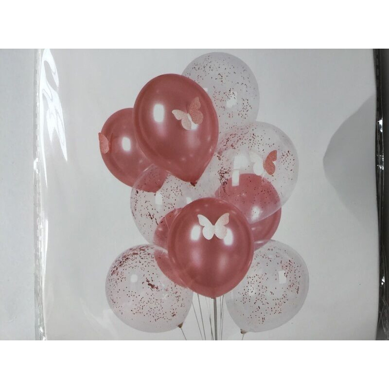 Kit balões clear e coral 30 cm - 10 peças