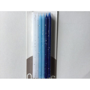 12 velas azul e branco 12,5 cm