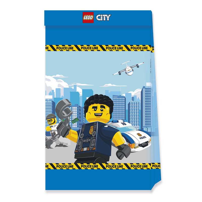 4 sacos papel lego city