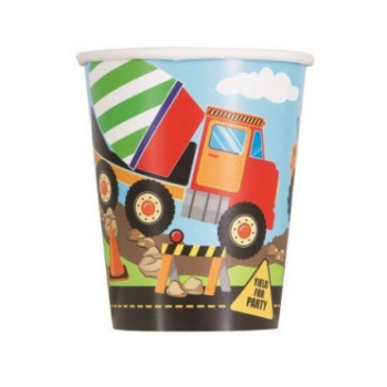 8 Copos de papel Construção , 255ml