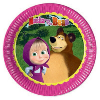 8 Pratos 23cm - Masha e o urso