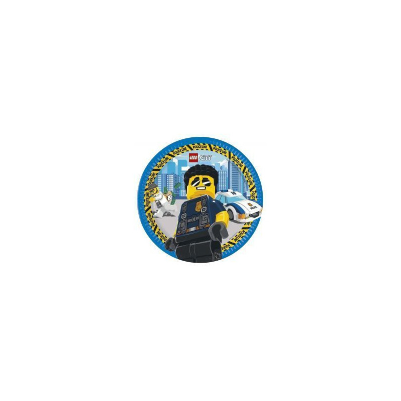 8 Pratos 23cm - Lego city
