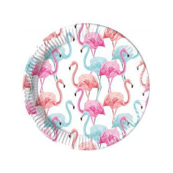 8 Pratos 23cm - Tropical Flamingo