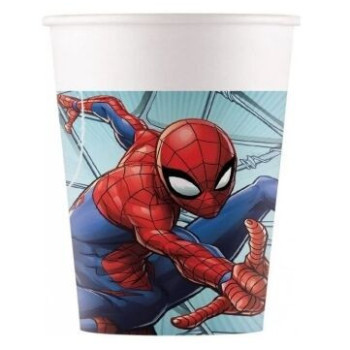 8 Copos de papel 200ml- Homem Aranha