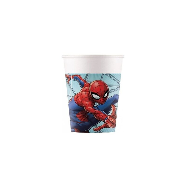 8 Copos de papel 200ml- Homem Aranha