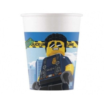 8 Copos de Papel 200ml - Lego city