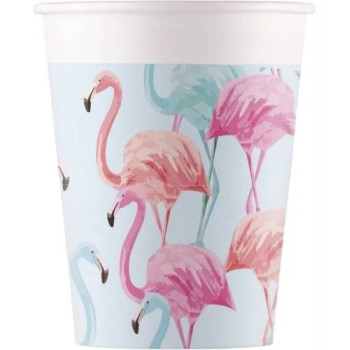 8 Copos 200ml - Tropical Flamingo