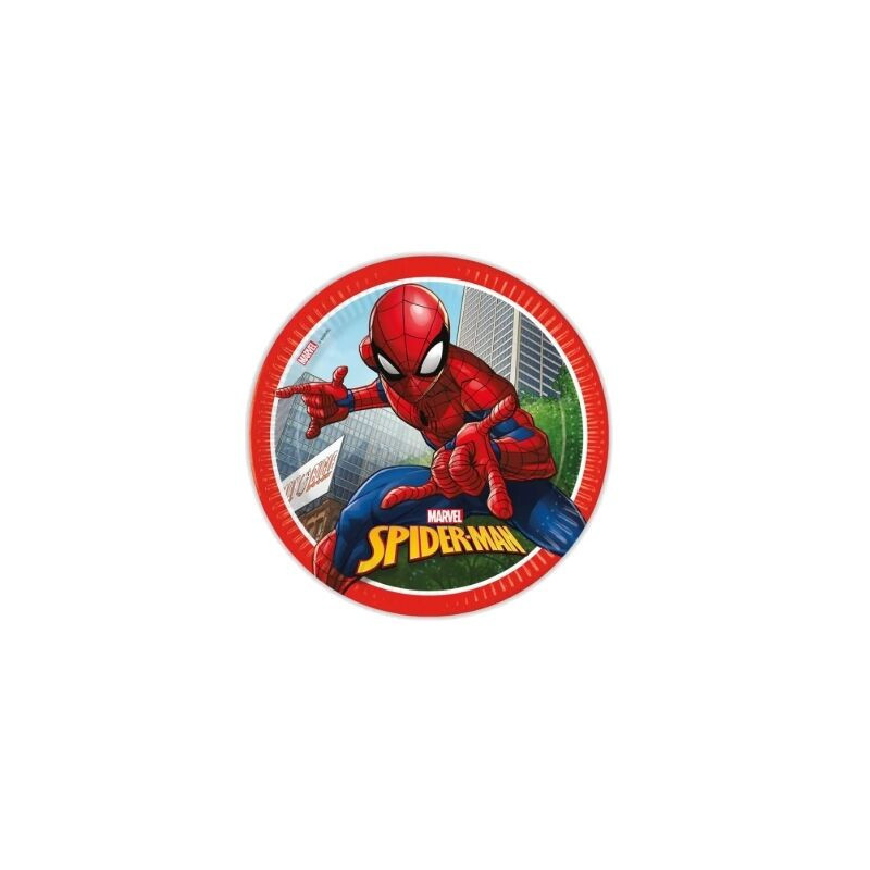 8 Pratos 23cm - Homem aranha