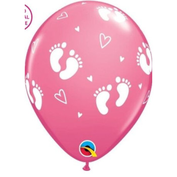 5 balões latex qualatex 11"  Pés Rosa