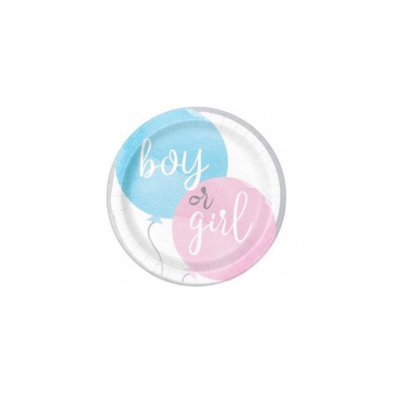 8 Pratos 23cm Gender Reveal