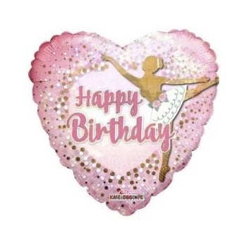 Balão Foil 18 Happy Birthday Bailarina