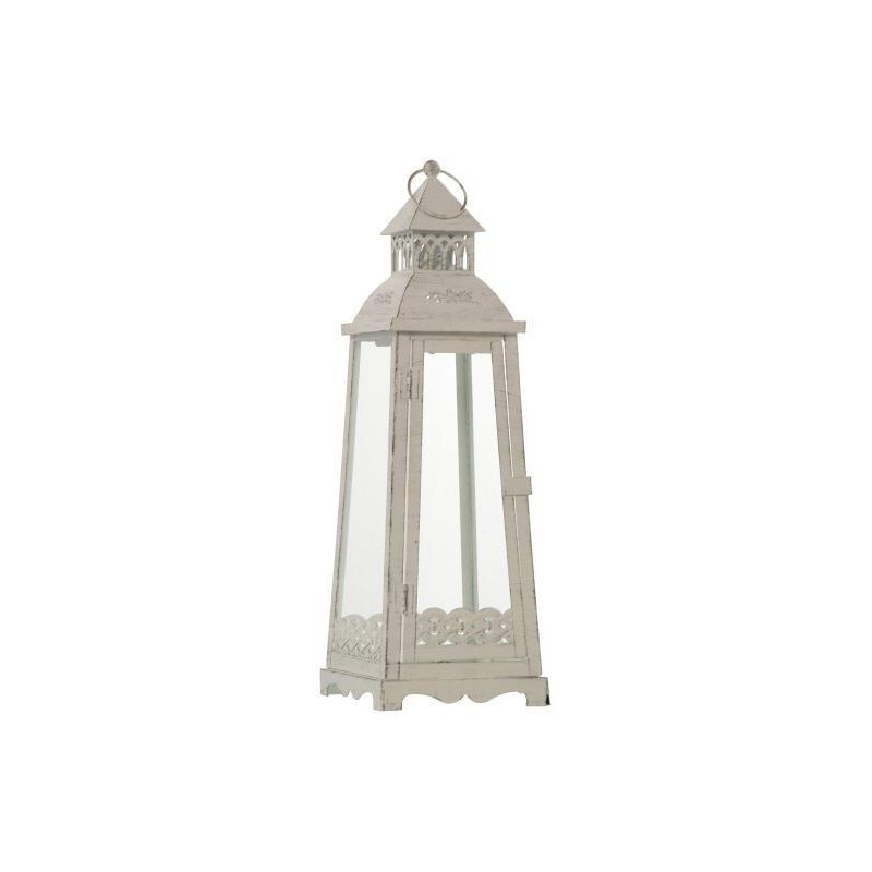 Portavelas metal branco 15x15x46