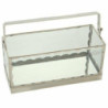 Caixa metal/vidro prateada 24x17x10cm