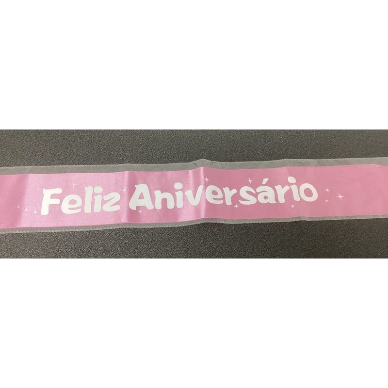 Faixa de feliz aniversário rosa