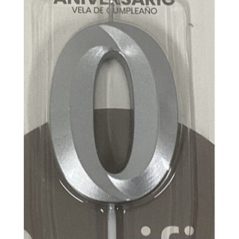 vela 14,5 cm prata nº 0