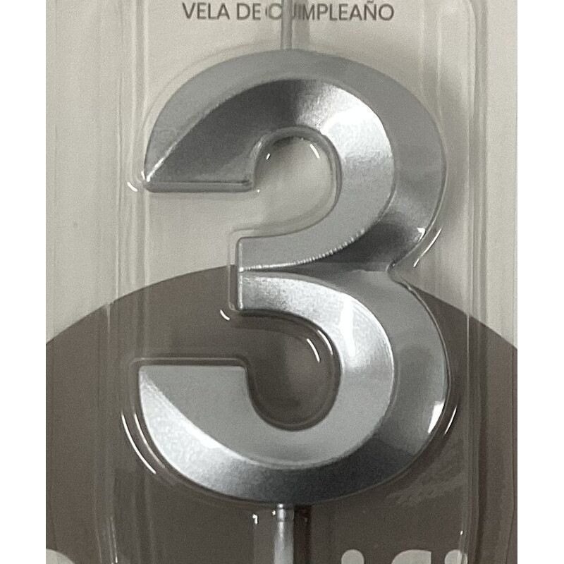 vela 14,5cm prata nº 3