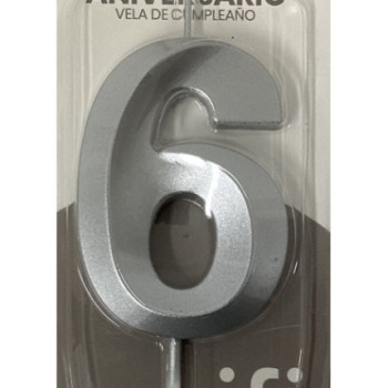 vela 14,5cm prata nº 6