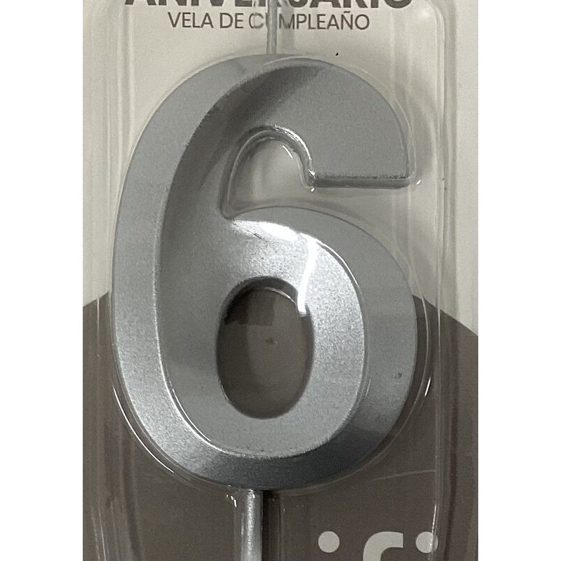 vela 14,5cm prata nº 6