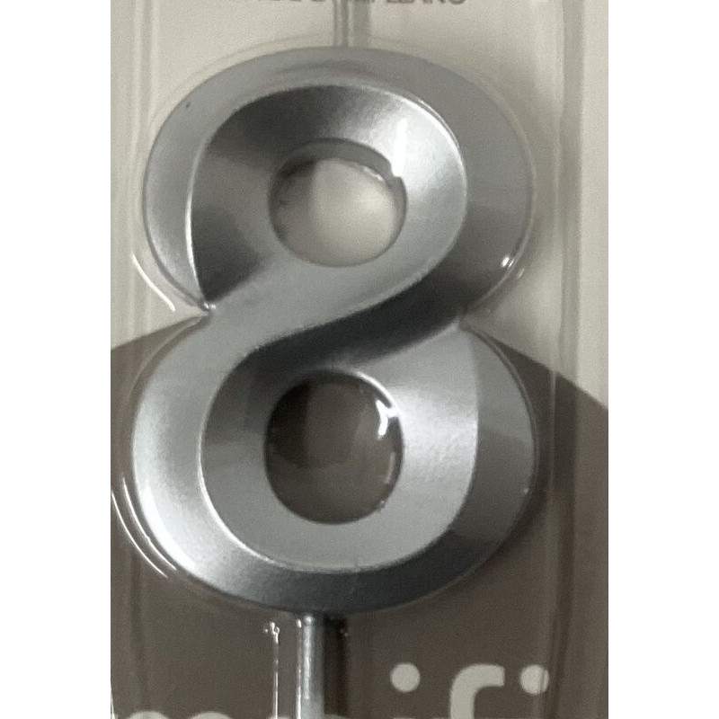 vela 14,5 cm prata nº 8