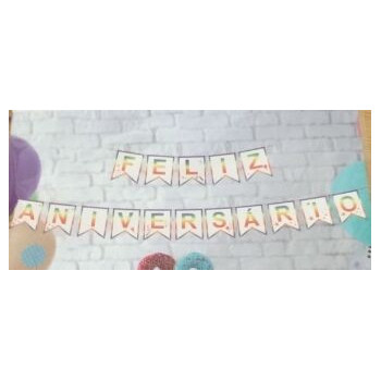 Grinalda Feliz Aniversário 5m - 16 pças