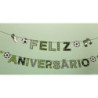Grinalda Feliz Aniversário 5m - 24 pças futebol