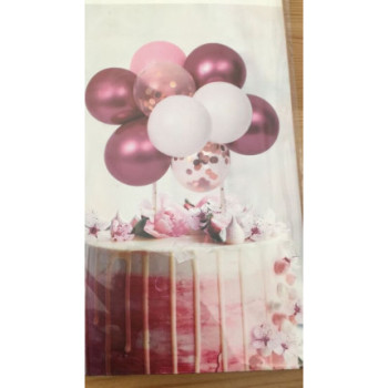 Kit mini balões para bolo rosa e branco