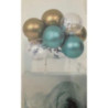 Kit mini balões para bolo turquesa e dourado