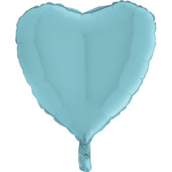 Balão foil coração azul pastel 18"/46cm