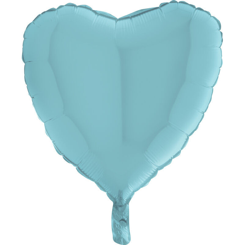 Balão foil coração azul pastel 18"/46cm