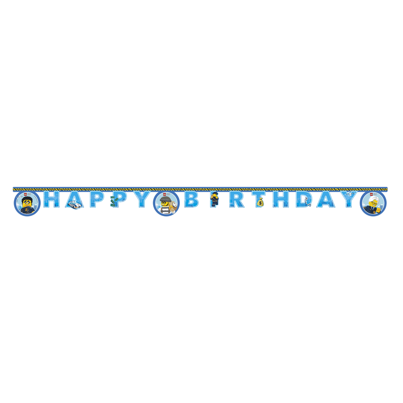 Banner Happy Birthday Lego City 2m