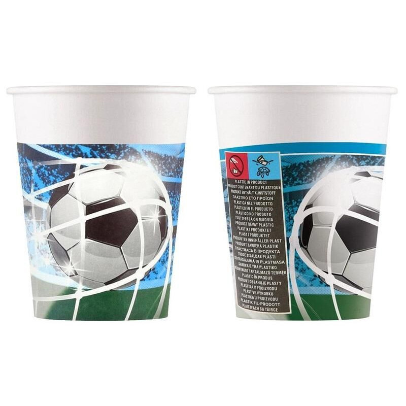 8 copos papel 200 ml Futebol - (WV)