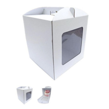 Caixa para bolo 30x30x33 com janela branca