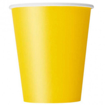 14 copos papel amarelos 270 ml