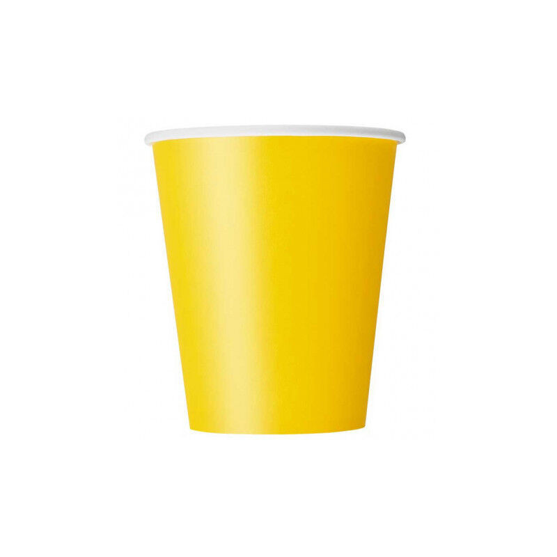 14 copos papel amarelos 270 ml