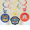 6 Paw Patrol swirl decorativas