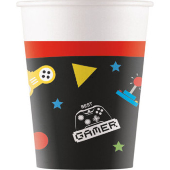 8 Copos Papel 200ml - Gaming