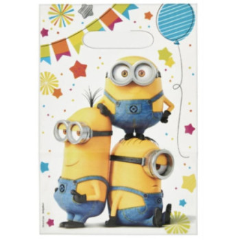 8 sacos papel para lembranças Minions