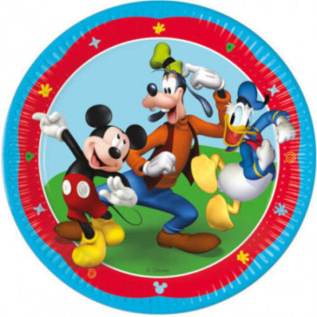 8 pratos papel 23cm Mickey Rock The House