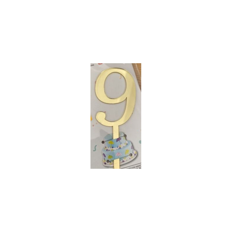 Nº 9 dourado acrilico