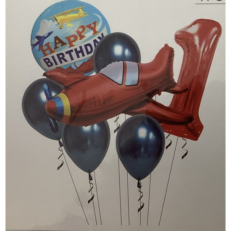 Kit balões 1º aniversário aviões 7 pcas