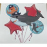 Kit de balões tubarão pirata - 5 pcas