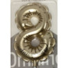 vela de aniverário 14cm dourada nº 8