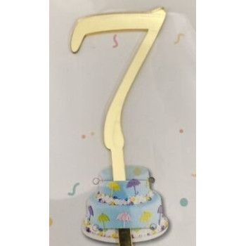 Nº 7 dourado acrilico