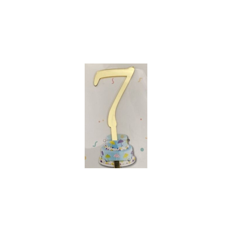 Nº 7 dourado acrilico