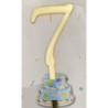 Nº 7 dourado acrilico